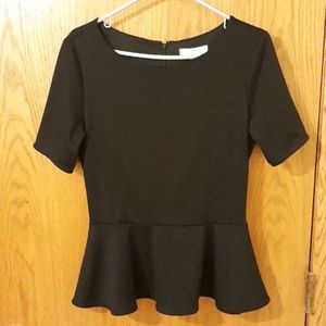 ruffle bottom blouse